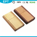 Memoria USB de madera al por mayor del OEM del eslabón giratorio del beige (TW007)